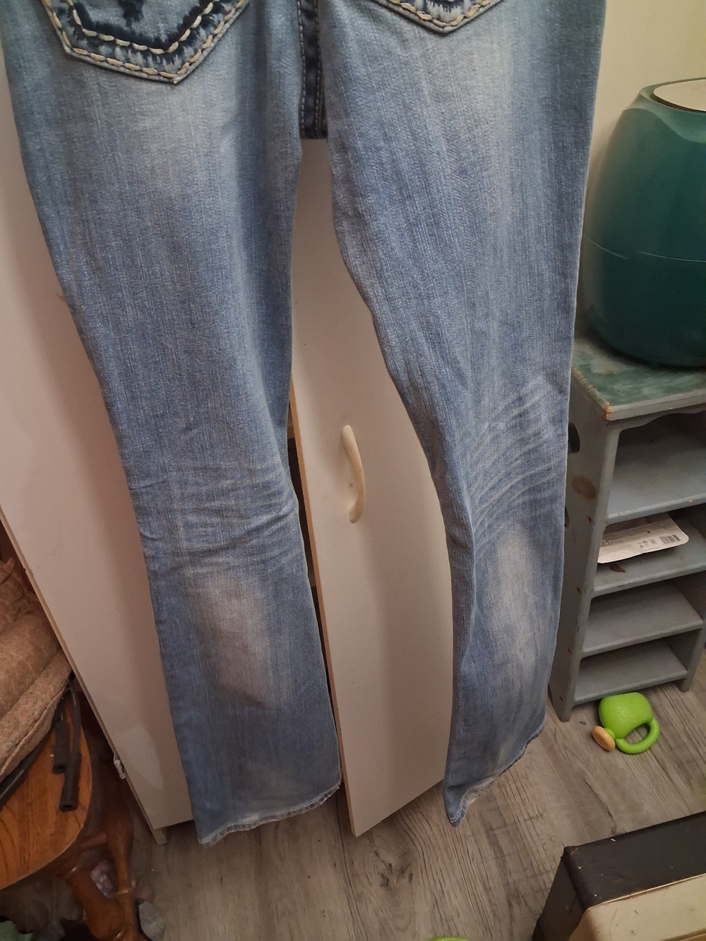 Miss Me Sunny boot Light Blue Denim Jeans with Contrasting Pocket Stitching - Picture 10 of 10